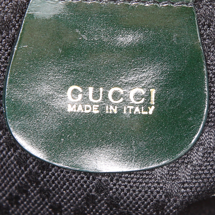 Mochila Gucci Bamboo Backpack en charol verde y bambú - Detail D3