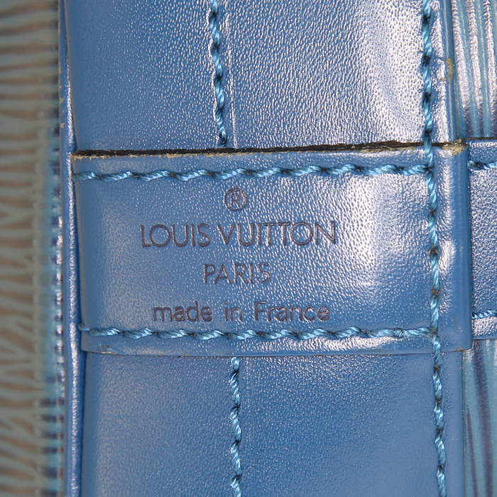 Shopping bag Louis Vuitton petit Noé modello grande in pelle Epi blu - Detail D3