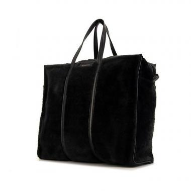 Bolso Cabás Balenciaga Bazar shopper en piel sintética negra y cuero negro