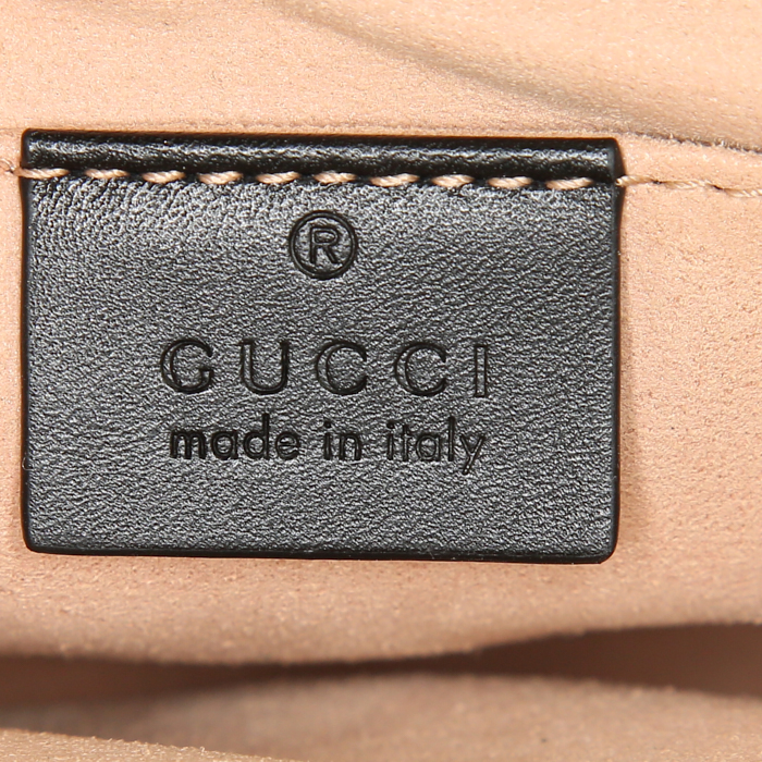 Borsa a tracolla Gucci Nymphaea in pelle nera e rossa e bambù - Detail D4