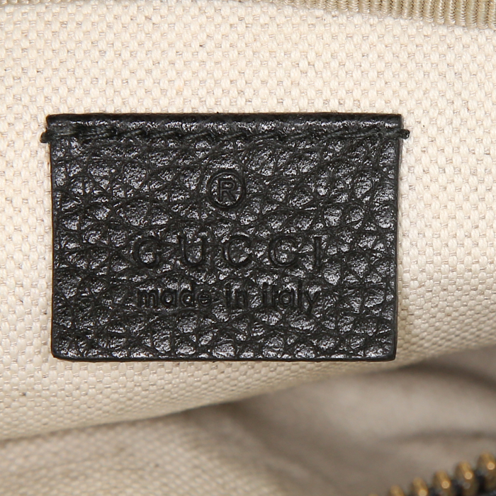 Pochette-cintura Gucci in pelle martellata nera con motivo - Detail D3