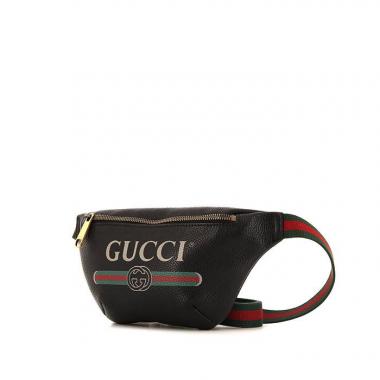 Pochette-cintura Gucci in pelle martellata nera con motivo