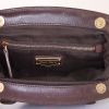 Miu Miu Matelassé shoulder bag in brown velvet and brown leather - Detail D3 thumbnail