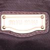 Miu Miu Matelassé shoulder bag in brown velvet and brown leather - Detail D4 thumbnail
