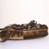 Miu Miu Matelassé shoulder bag in brown velvet and brown leather - Detail D5 thumbnail