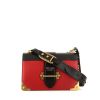 Prada Cahier shoulder bag in red and black bicolor leather - 360 thumbnail
