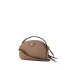 Prada Odette shoulder bag in beige leather saffiano - 00pp thumbnail