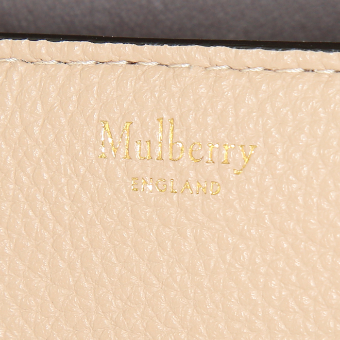 Borsa a tracolla Mulberry Darley in pelle martellata beige - Detail D3