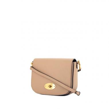 Borsa a tracolla Mulberry Darley in pelle martellata beige