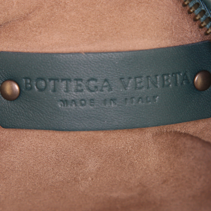 Borsa a tracolla Bottega Veneta Nodini in pelle intrecciata blu - Detail D3