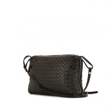 Sac bandoulière Bottega Veneta Nodini en cuir intrecciato gris