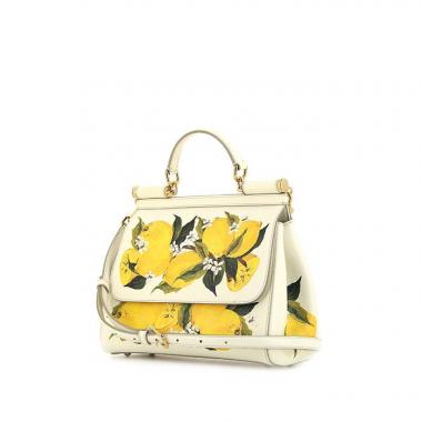 Bolso bandolera Dolce 
Gabbana Sicily en cuero granulado blanco