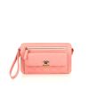 Chanel pouch in pink leather - 360 thumbnail