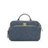 Chanel backpack in blue grained leather - 360 thumbnail