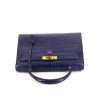 Hermes Kelly 32 cm handbag in Bleu Saphir crocodile - 360 Front thumbnail