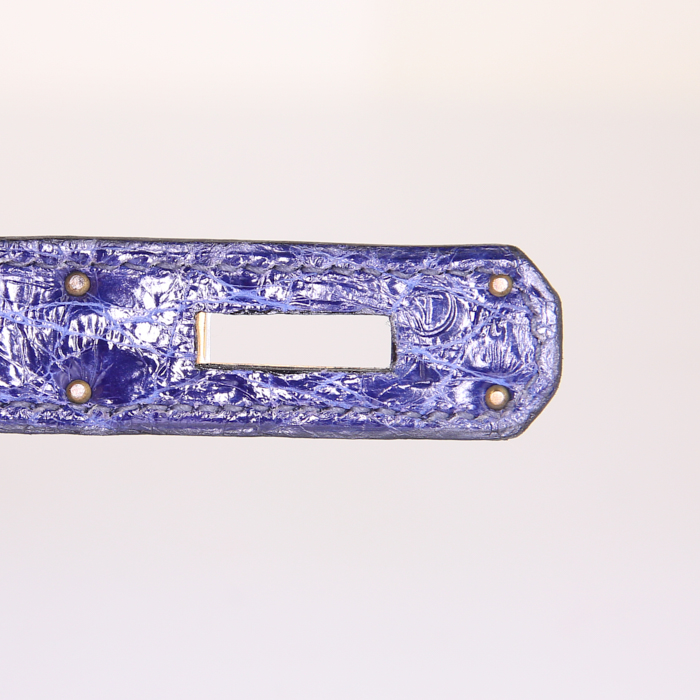 Bolso de mano Hermes Kelly 32 cm en cocodrilo Bleu Saphir - Detail D5
