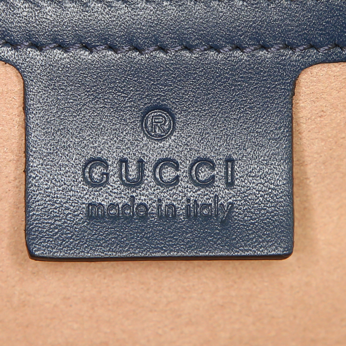 Borsa a tracolla Gucci Padlock modello medio in pelle monogram blu - Detail D4