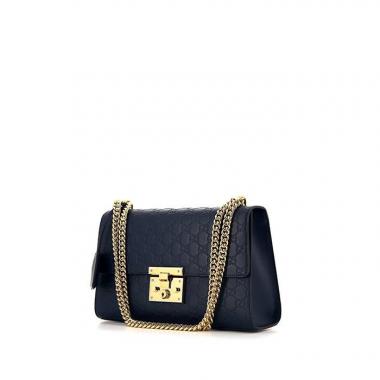 Gucci Padlock medium model shoulder bag in blue monogram leather