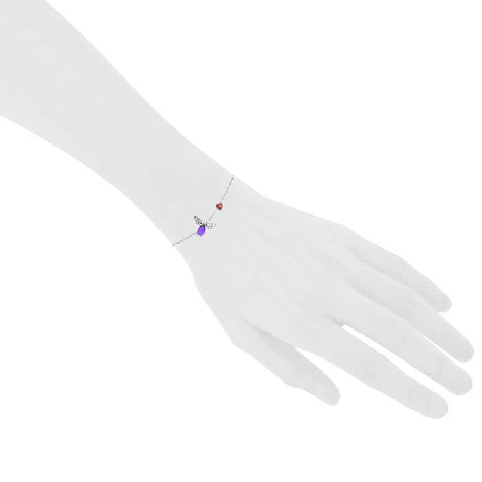 Bracelet Chaumet Attrape Moi Si Tu M'Aimes en or blanc,  diamants et pierres de couleurs - Detail D1