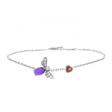 Bracelet Chaumet Attrape Moi Si Tu M'Aimes en or blanc,  diamants et pierres de couleurs