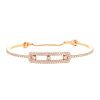 Half-articulated open Messika Move Skinny bracelet in pink gold and diamonds - 00pp thumbnail