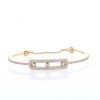 Half-articulated open Messika Move Skinny bracelet in pink gold and diamonds - 360 thumbnail