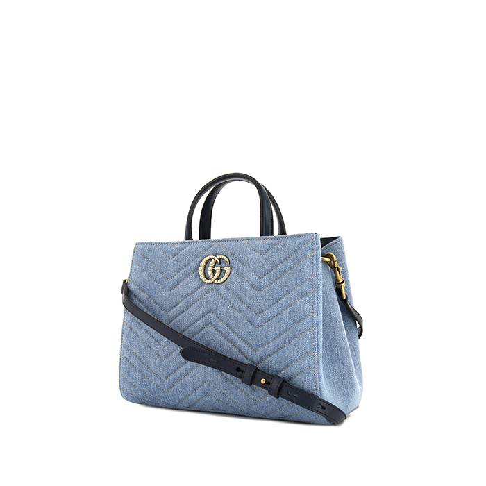 Gucci Blue Matelasse Denim Pearl Embellished GG Marmont Shoulder Bag |  forum.iktva.sa