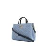 Gucci GG Marmont Tote bag worn on the shoulder or carried in the hand in denim canvas and blue leather - 00pp thumbnail
