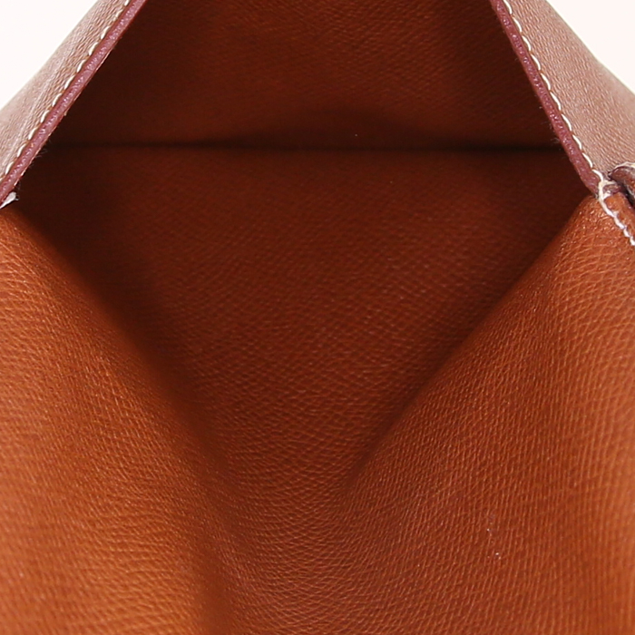 Sac bandoulière Hermès Amelie en cuir epsom gold - Detail D2