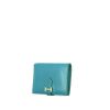 Billetera Hermès Béarn pequeña en cuero Tadelakt azul - 00pp thumbnail