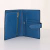 Billetera Hermès Béarn pequeña en cuero Tadelakt azul - Detail D2 thumbnail