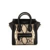 Céline Luggage Nano shoulder bag in black leather and grey python - 360 thumbnail