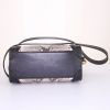 Céline Luggage Nano shoulder bag in black leather and grey python - Detail D5 thumbnail