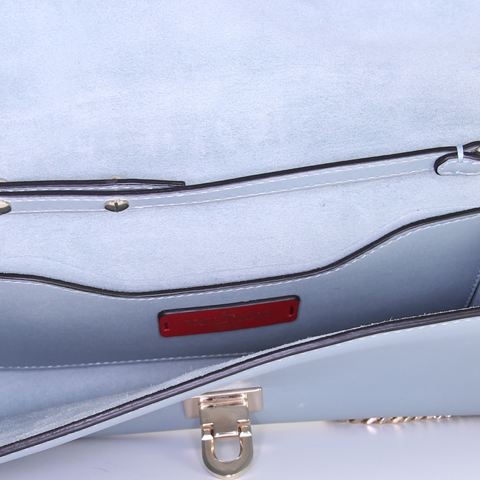 Valentino Garavani Demi Lune pouch in light blue leather - Detail D2