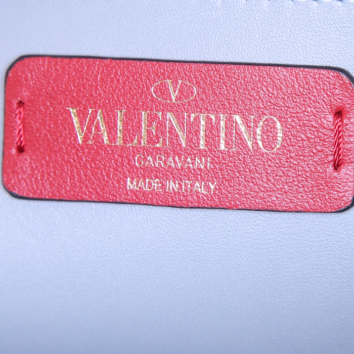 Pochette Valentino Garavani Demi Lune en cuir bleu-ciel - Detail D3