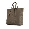 Bottega Veneta shopping bag in grey braided leather - 00pp thumbnail
