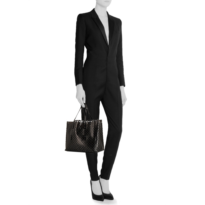 Alaïa Vienne shopping bag in black leather - Detail D1