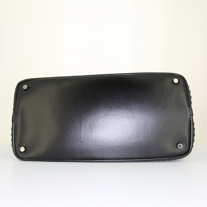 Alaïa Vienne shopping bag in black leather - Detail D4