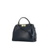 Fendi Peekaboo handbag in navy blue leather - 00pp thumbnail