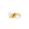 Twisted Bulgari ring in yellow gold and cultured pearls - 00pp thumbnail