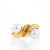 Twisted Bulgari ring in yellow gold and cultured pearls - 360 thumbnail
