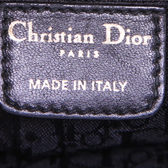 Dior Dior Soft shopping bag in black leather - Detail D3