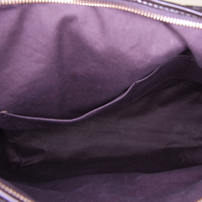 Sac bandoulière Louis Vuitton Elégie en toile monogram Idylle marron et cuir marron - Detail D3