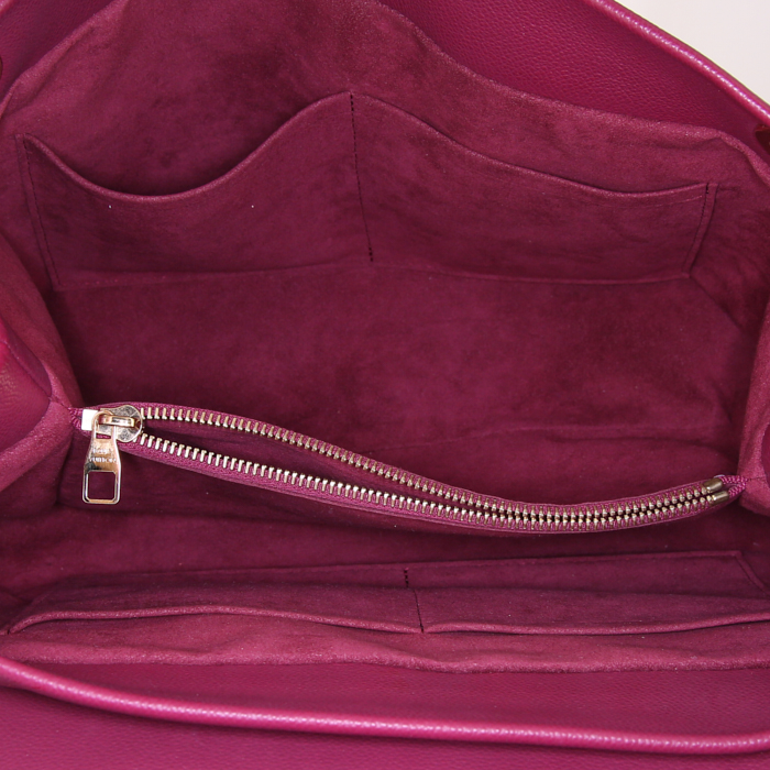 Louis Vuitton Olympe handbag in brown monogram canvas and fuchsia leather - Detail D2
