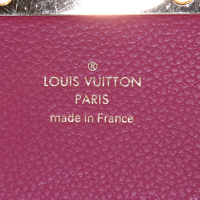 Louis Vuitton Olympe handbag in brown monogram canvas and fuchsia leather - Detail D3