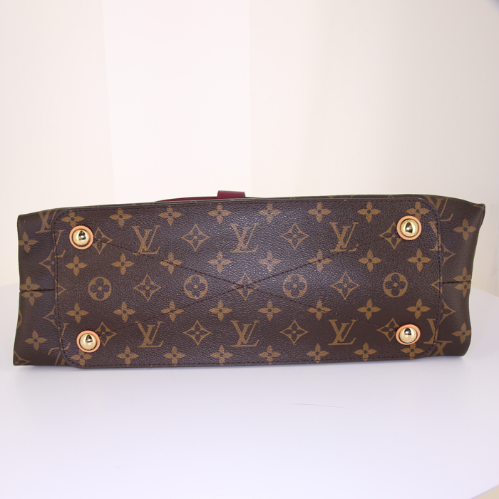 Louis Vuitton Olympe handbag in brown monogram canvas and fuchsia leather - Detail D4