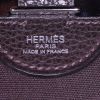 Bolso zurrón Hermes Colorado modelo grande en cuero granulado marrón y lona marrón - Detail D3 thumbnail