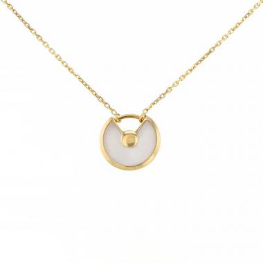 Collana Cartier Amulette in oro giallo,  madreperla bianca e diamante
