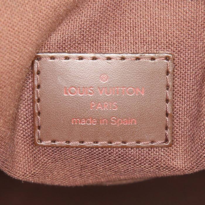 Louis Vuitton Beaubourg shopping bag in ebene damier canvas and brown canvas - Detail D3