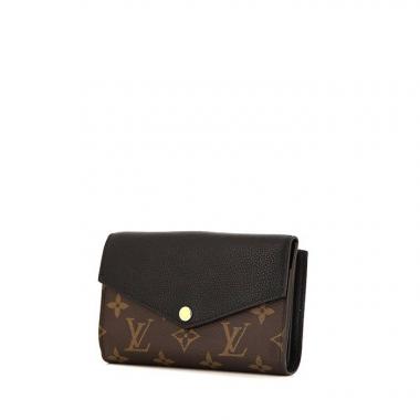 Billetera Louis Vuitton Pallas Compact en lona Monogram marrón y cuero negro